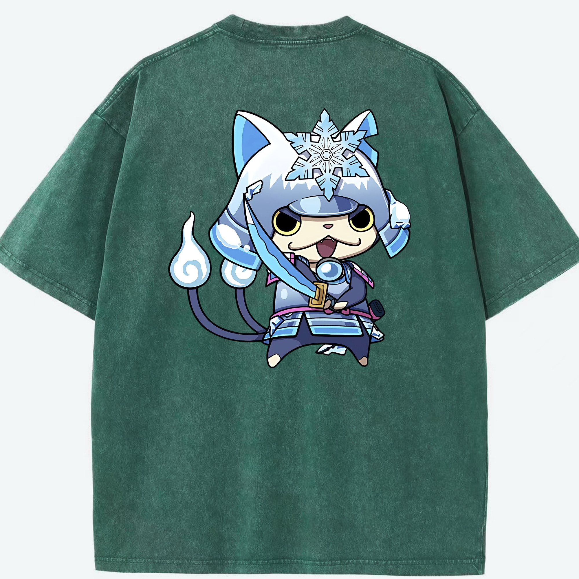 （画像用） 妖怪ウォッチ Yo-kai Watch 綿100% ヴィンテージ風 半袖Tシャツ（背面プリント）